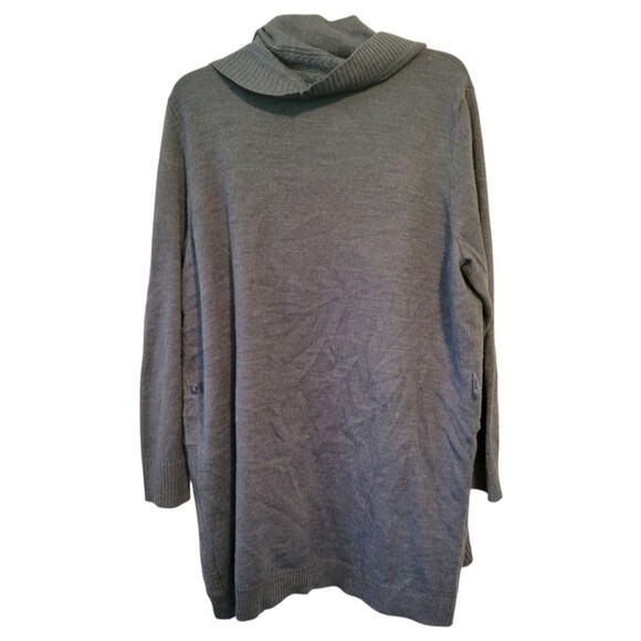 Avenue Blue Drape Front Cardigan Sweater Size 18/20 - Picture 2 of 6